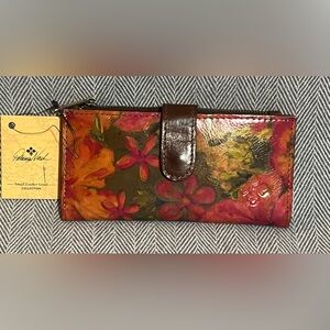 Patricia Nash Floral Wallet in Red and Brown